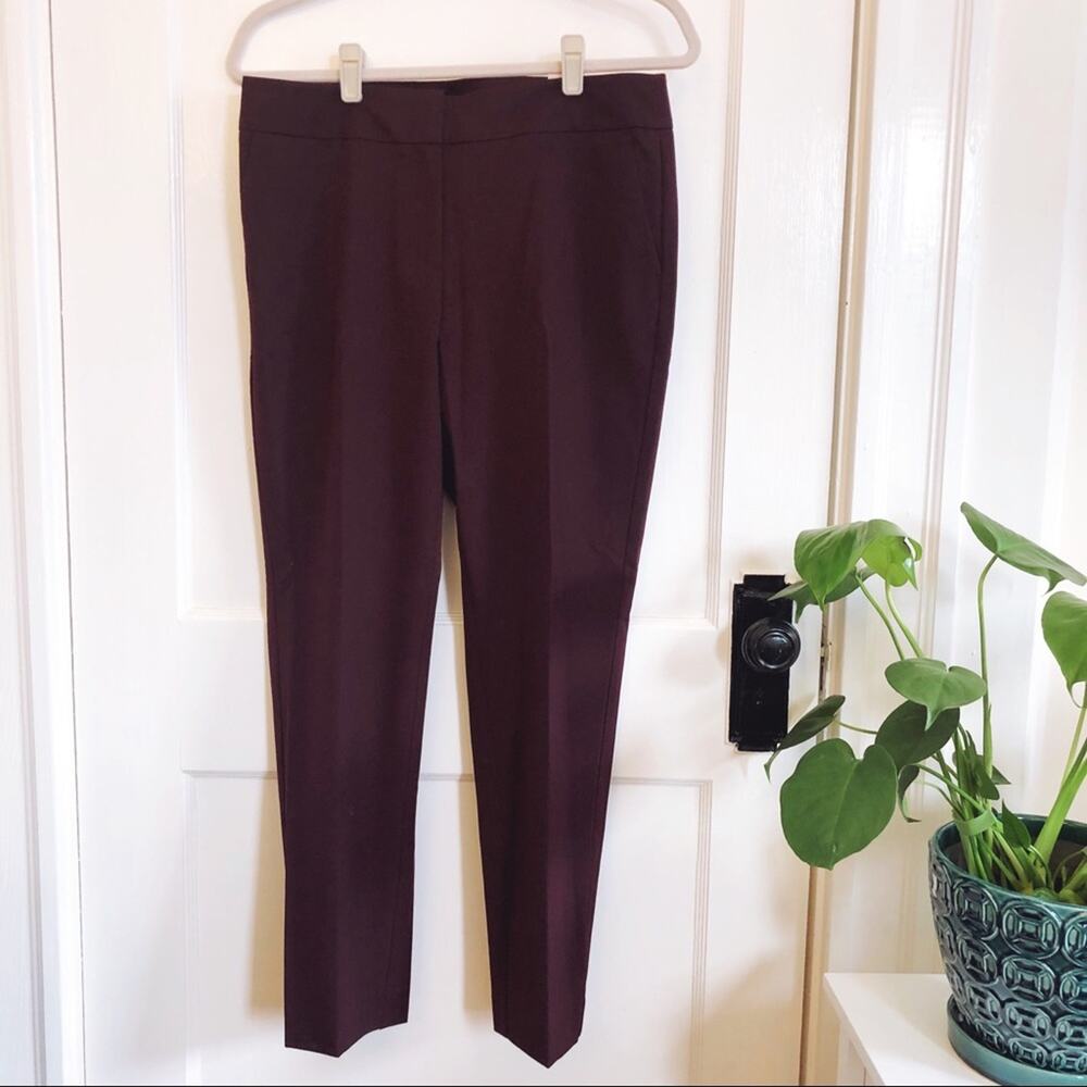 Ann Taylor Maroon Modern Slim Leg Dress Pants - Picture 2 of 12